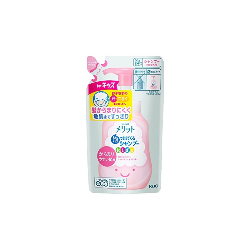 Benefits Foam Shampoo, For Kids, Easy To Tangle, Refill, 8.5
