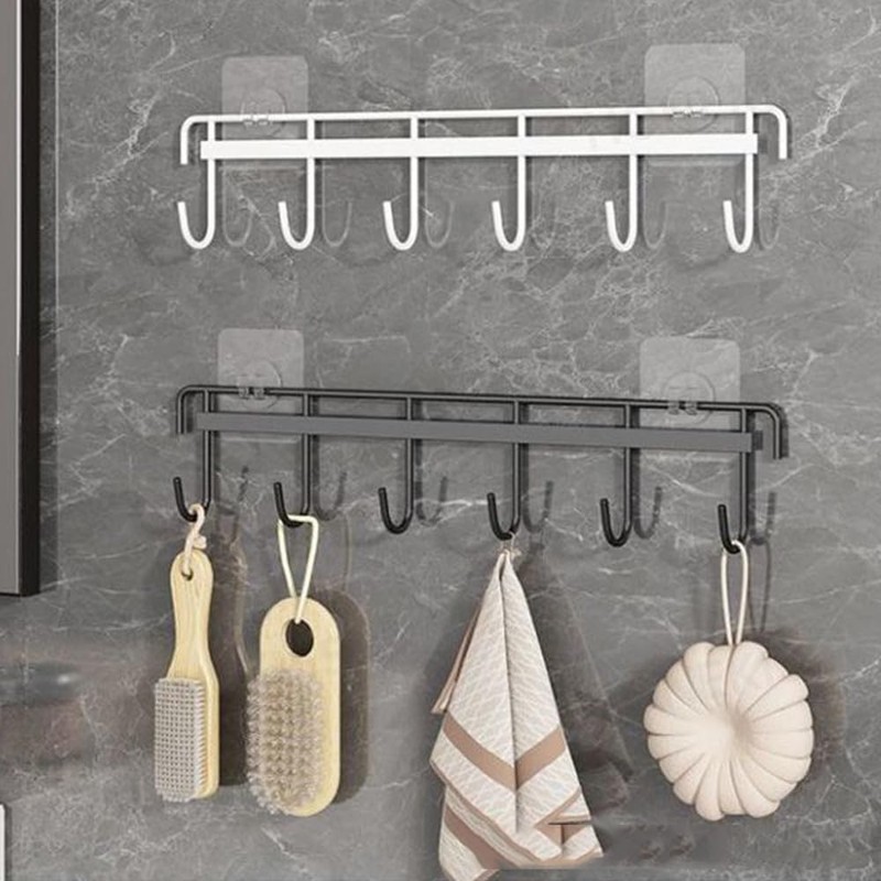 Nmgkokew 2Pcs Kitchen Utility Hooks,Wall Mount Kitchen Utensil Rack with