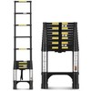 FEETE 15.5FT Telescoping Ladder,Aluminum Extension Ladder w/Triangle Stabilizers,330lbs Capacity Retractable