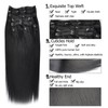 35 cm-55cm Clip-In Hair Extensions, 100 % Remy Real Human