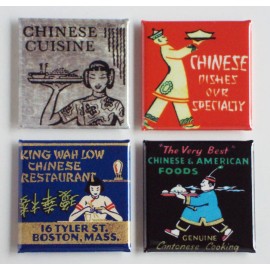 Chinese Cuisine FRIDGE MAGNET Set (2 x 2 inches each) food restaurant sign