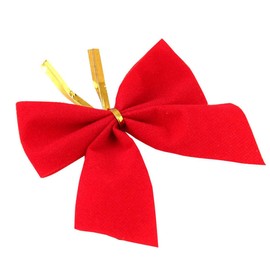 12pcs Christmas Bows Decoration Mini Red Bowknot Christmas Tree Hanging Decor Xmas Tree Ornaments Gift DIY Decoration (Red)