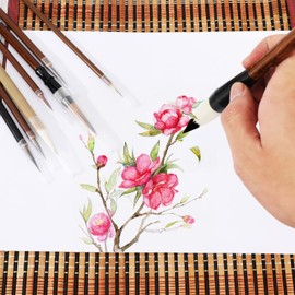 Set of 6 Chinese Calligraphy Brushes Kanji Japanese Sumi Drawing Brush, Writing Painting Drawing Brush Professional Calligraphy Art Painting Supplies for Beginners, Artists and Students