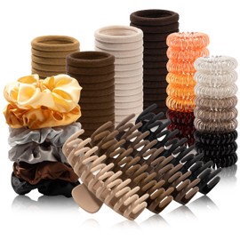 O-la-la Hair Accessories Set for Women Girls No Wrinkle Scrunchies Set Claws for Thick Hair Silk Satin Scrunchies Spiral Scrunchies No Wrinkle No Dents