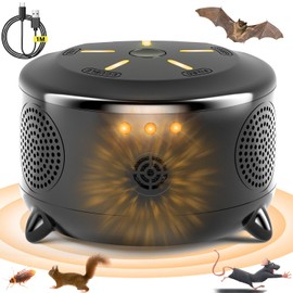 Mouse Repellent, Ultrasonic Plug-in Mouse Deterrent with PIR Sensor & LED Strobe Light for Indoor, Smart 360° Ultrasonic Mice Repeller Effectively Repel Rodent/Spider/Roach/Spider/Bat for Attics