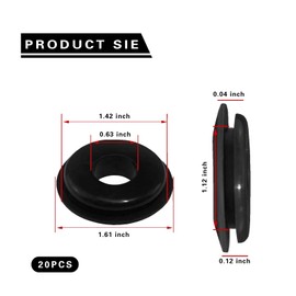 leechio 20 PCS Glad Hand Seals, Handshake Valve Gasket, Rubber Truck Non-slip Handle Seals, Hose Washers Modification Accessories Replacement, Suitable for Most Trailers and Trucks (Black)