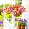 Artificial Flowers Outdoor UV Resistant Fake Silk Flowers, 12 Bundles