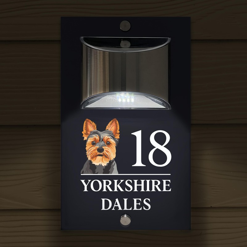 Custom Signs Solar Illuminated Modern Anthracite House Number Sign 24cm