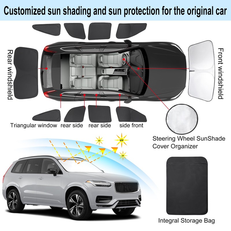 TINGLU Window Shades for Volvo XC90 2016-2025 2026 Accessories Car
