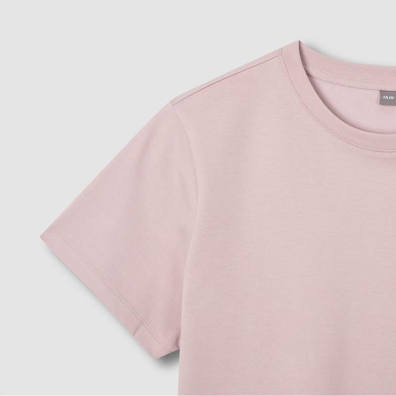 JAJU [JAJU/자주] JAJU AIR Cotton Short Sleeve T-Shirt_Pink