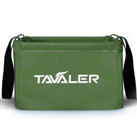 Tavaler Folding Bowl Camping 15 L, Foldable Washing Bowl Camping, Washing Bowl Foldable Outdoor Camping Sink (Army Green, 15 L)