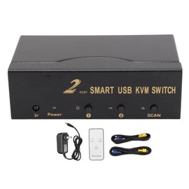 2 In 1 Out VGA KVM Switch 4 USB Port Multi Computer Monitor Mouse Keyboard Video Sharing VGA Switch