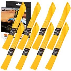 Nilight Soft Loop 1.7”×17’ Motorcycle Tie Down Straps 12000Lbs Max Break Strength Heavy Duty Straps for Securing ATV UTV Kayak Paddle Board Dirt Bike Moving Cargo Lawn & Garden Equipment (8PK-Yellow)
