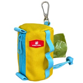 FOily TOily Dog Manners Pouch, Walk, Poop Bag, Pouch for Pets, Toilet Bag, Hands-free, Dog Poop Holder Holder, Bag, Carabiner Clip, 1 Roll Poop Bag Included (Yellow)