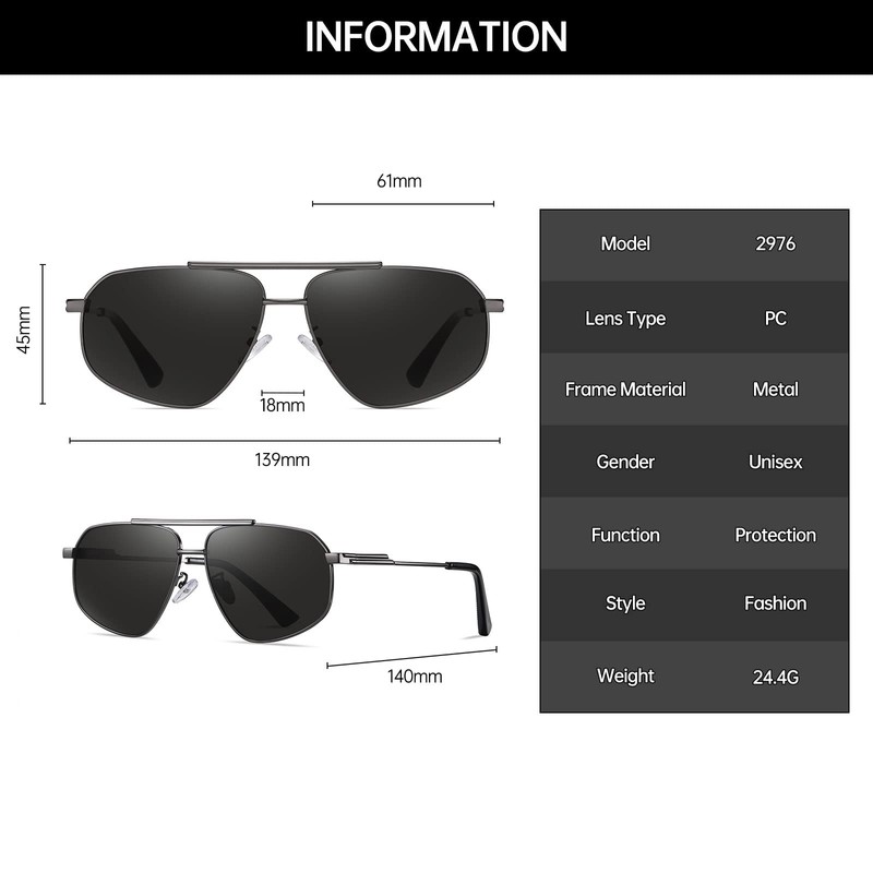 YAMEIZE Polarised Sunglasses Aviator Vintage Round Classic Metal Frame Unisex