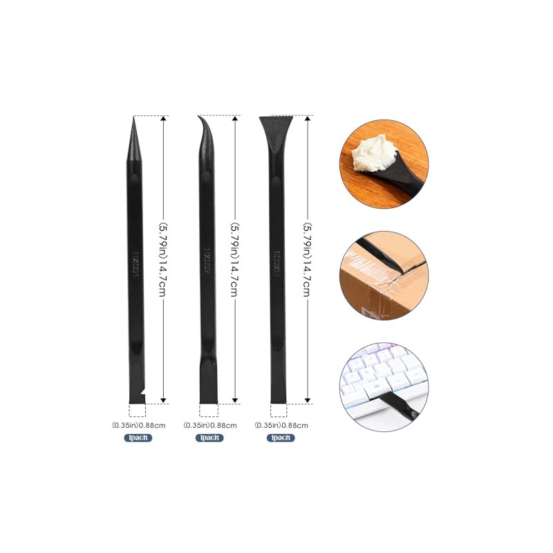 15 Pack Plastic Putty Knife Scraper Set - 6 Sizes