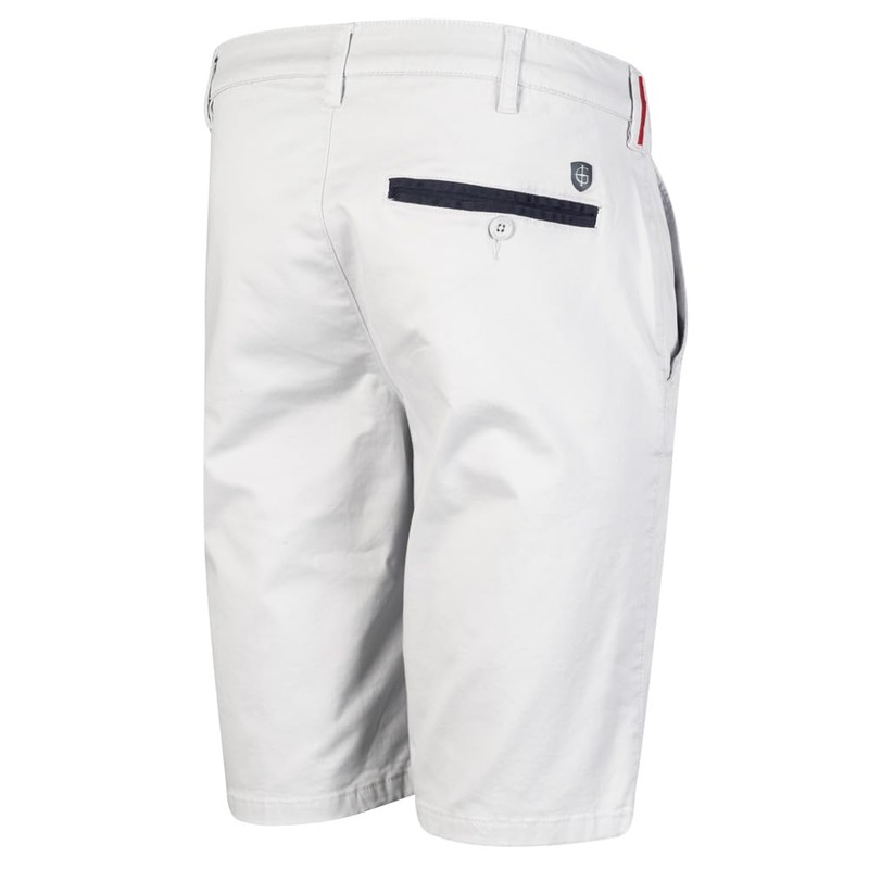 Island Green IGSHO2081 Mens Pop Trim Cotton Shorts Light Grey