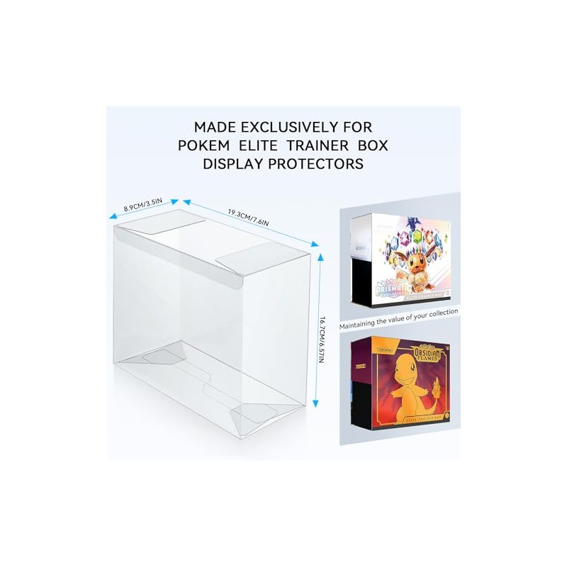 【5 Pcs】 PKMN ETB Protector Case, Elite Trainer Box Protector,