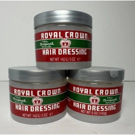 Royal Crown Lot Of 3-Original Formula ROYAL CROWN Orig. Formula Hair Dressing 5 Oz Jar