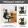 Hobbspring Office Chair Cover 2pcs Black Cat Flower Stretchable Covers