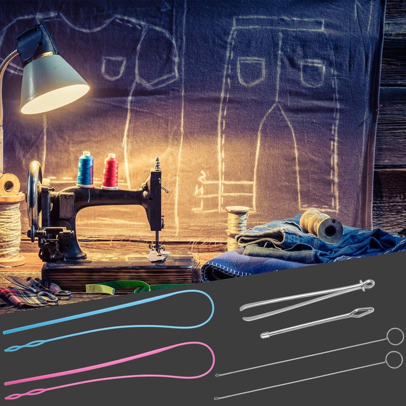 6 Pcs Flexible Drawstring Threader Tool Sewing Loop Kit, Loop