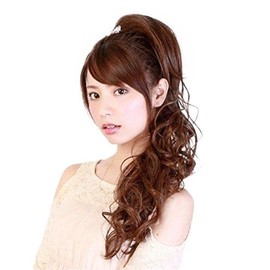 PRISILA AC-80 Stretch Wig, Gorgeous Rich Curl, Upstyle Hair, Heat Resistant Ponytail Wig, 2-TMB Maroon Brown