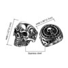 OIDEA 2Pcs Bikers Stainless Steel Gothic Skulls Ring,Black Silver, Size