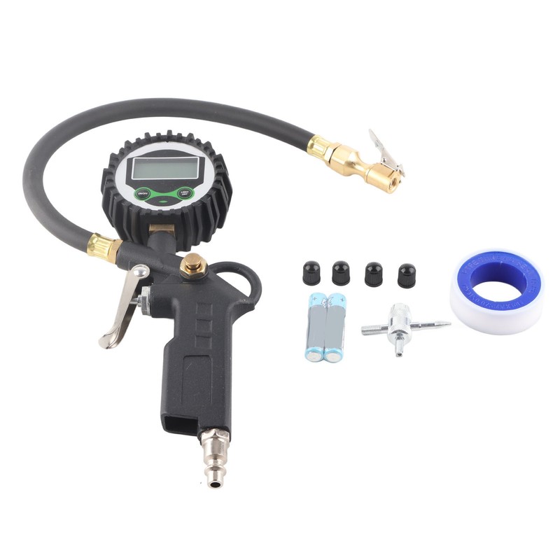 LCD Tire Inflator with Digital Pressure Gauge 1/4in NPT Quick