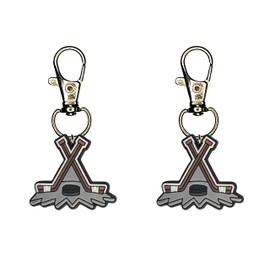 Hockey Zipper Charm Sports Fan Set of 2 Badge Reel Accent Purse Collar Charm Sports Fan Yazzle Dazzle Football Basketball Baseball Hockey Soccer Lacrosse Rugby Futbol Béisbol