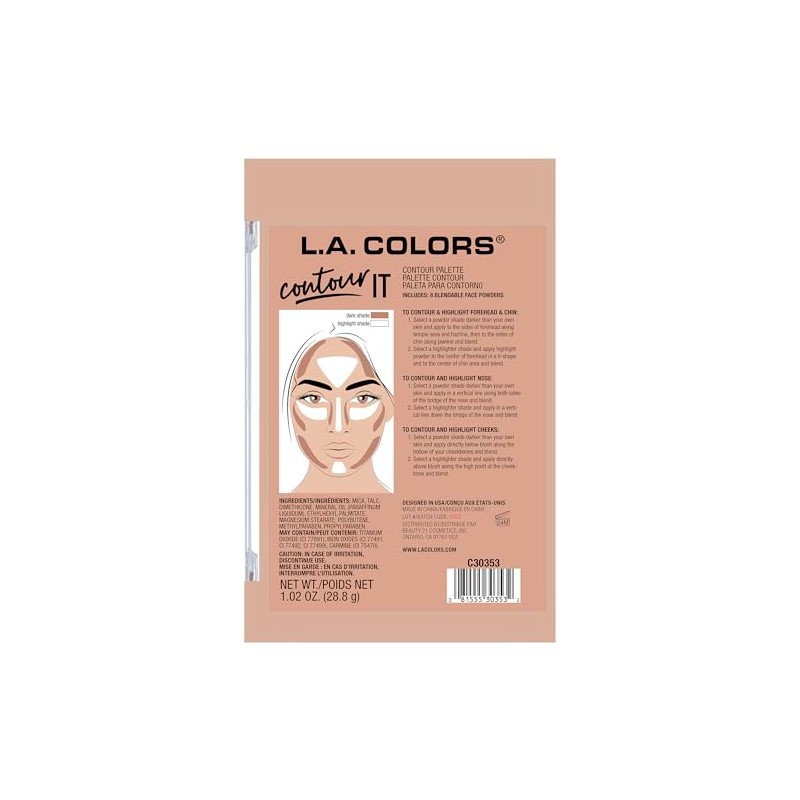 L.a. Colors I Heart Makeup Contour Palette, Medium To Dark,