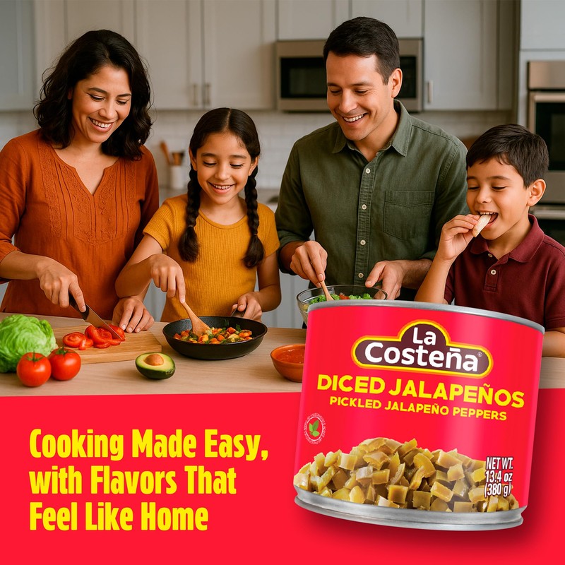 La Costeña Diced Jalapeno Peppers - Pickled Jalapenos - Jalapeño