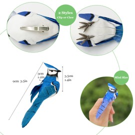 LWINGFLYER 6PCS Clip On Small Realistic Blue Jay Birds 3.5Inch Artificial Simulation Foam Feather Bird for Christmas Tree Ornaments Wreath Crafts Flower Arrangements Home Party Decor