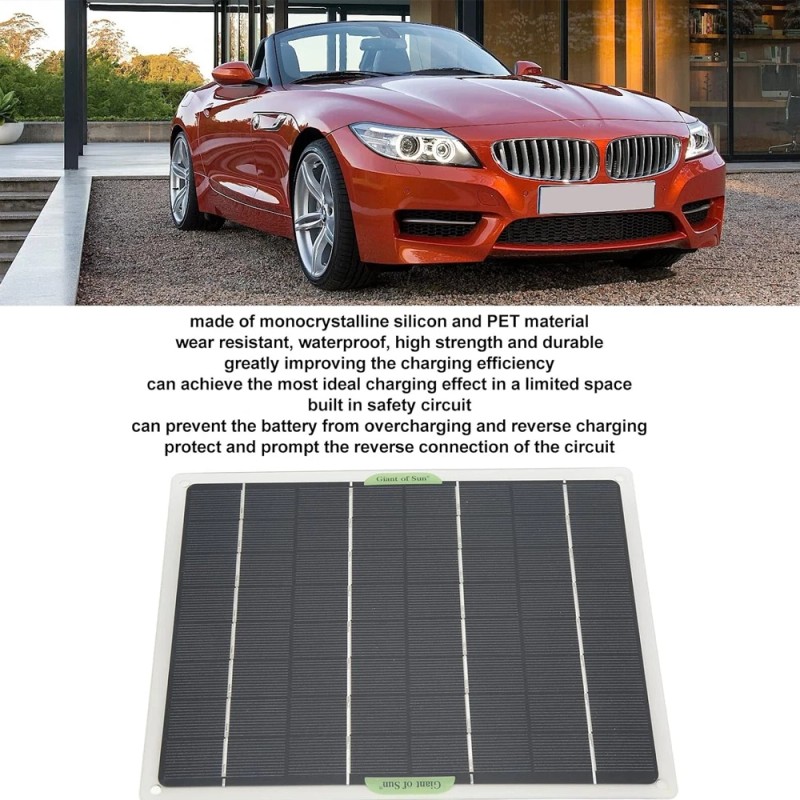 SHUONE57 20W Watt 12V Mono Solar Panel Trickle Charger Kit