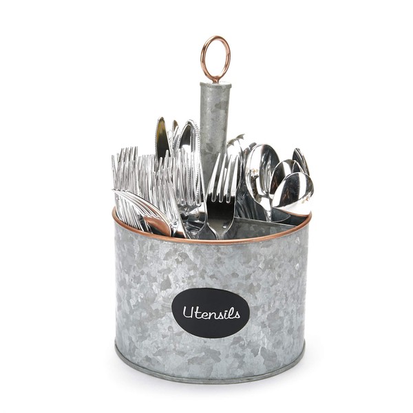 Mind Reader BRUTE4-SIL, Cutlery, Silverware Organizer, Utensil Caddy, Multi-Purpose Holder,