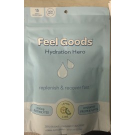 Feel Goods Hydration Hero Electrolytes LEMON LIME 15 Packets Exp 1/2026 - New!
