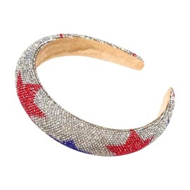 BeeGift 1PCS Rhinestone Headband for Women Girls, Hair Bling Crystal Glitter Sparkly Diamond Padded Headband Fancy Jeweled Headpiece Holiday Hair Accessories For Women Girls