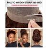 Chocolate Brown Hidden Strap Deep Wave 360 Gluless Lace Front