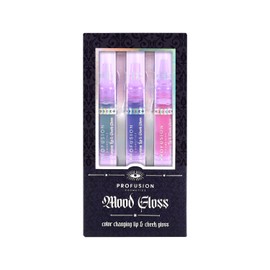 Profusion Cosmetics Mood Gloss Color Changing Lip and Cheek Gloss, 3 Enchanting Glosses for Pop of Color and Soft Hydrated Lips and Cheeks