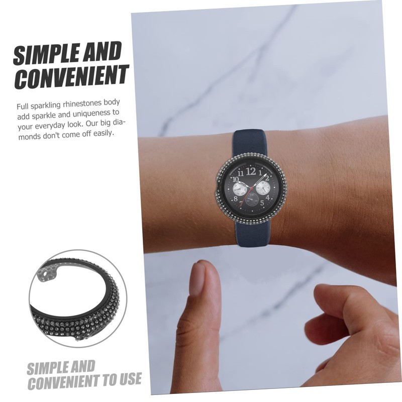 KONTONTY Watch Watch Case with Diamond Inlay Smartwatch Cover Scratch