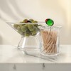 Creative Co-Op 10-Ounce Footed Glass Bowl with Olive Design, Green