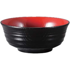 Fukui Craft Rice Bowl, Super Heat Resistant, Made in Japan, Sendan Tada, Vermilion Kurochi 18.4