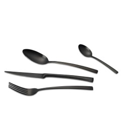 ECHTWERK Avelino Black Edition 16-Piece Cutlery Set for up to 4 People, 18/10 Stainless Steel, Matte, High-Quality Cutlery Set, for Dining Table, Table Decoration for Weddings and Party Tables