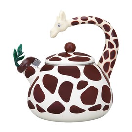 Whistling Tea Kettle for Stove Top Enamel on Steel Teakettle, Supreme Housewares Giraffe Design Teapot Water Kettle Cute Kitchen Accessories Teteras (2.1 Quart, Giraffe)