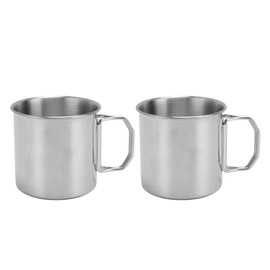 Outdoor Water Cup Foldable Handle Portable 304 Stainless Steel Mug for Travel Camping Hiking 350ML