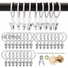 40Pcs Curtain Rings with Clips, White Premium Drapery Clips with