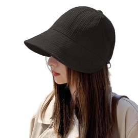 huablo]Womens Bucket Hat Wide Brim Hat UV Protection Hiking Fishing Hats,Suitable for All Season HFGe, Black, 2