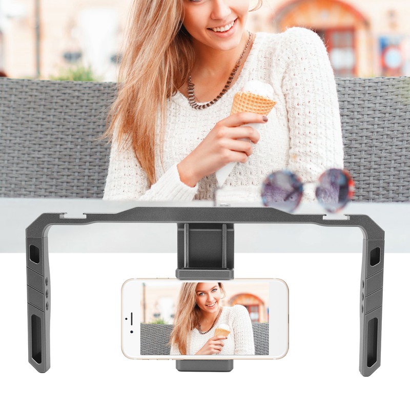 Aluminium Alloy Phone Video Cage with Dual Handles Portable Phone