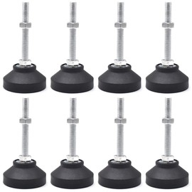 Qixuer Pack of 8 Rubber Levelling Feet for Levelling, Furniture Levelling Feet, Adjusting Screw, Table Furniture Screw, Adjustable Feet with Ball Joint Adjustment Screw for Table Legs, Furniture Feet