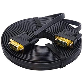 DTECH Ultra Flat Slim VGA Cable Male to Male VGA Monitor Cord in Black 33 feet