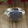 Hematite Cross Gemstone Wire Wrapped Sterling Silver or Gold Filled